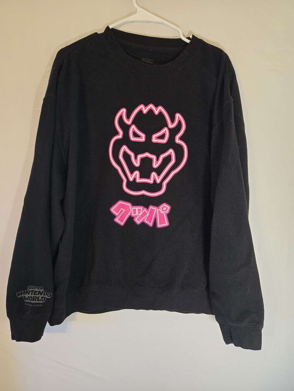 Universal Studios Super Nintendo World Pink Bowser Crewneck Sweatshirt Unisex XL